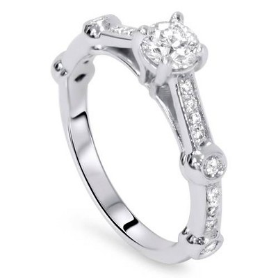Pompeii3 3/4ct Modern Diamond Engagement Ring 14K White Gold