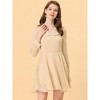 INSPIRE CHIC Women's Peter Pan Collar Crochet Trim Long Sleeve Swiss Dots Retro Mini Dress - 2 of 4