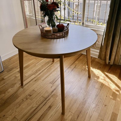 40" Astrid Mid-century Round Dining Table With Fixed Top Natural ...