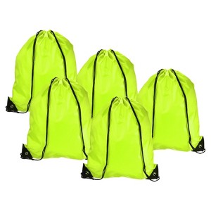 Unique Bargains Gym Sports Outdoor Traveling Nylon Polyester Drawstring Storage Bag 5 Pcs - 1 of 3