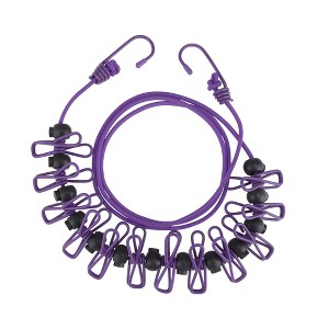 Unique Bargains with Metal Clips*12 & Windproof Beads*13 Clothesline 1 Pc - 1 of 4