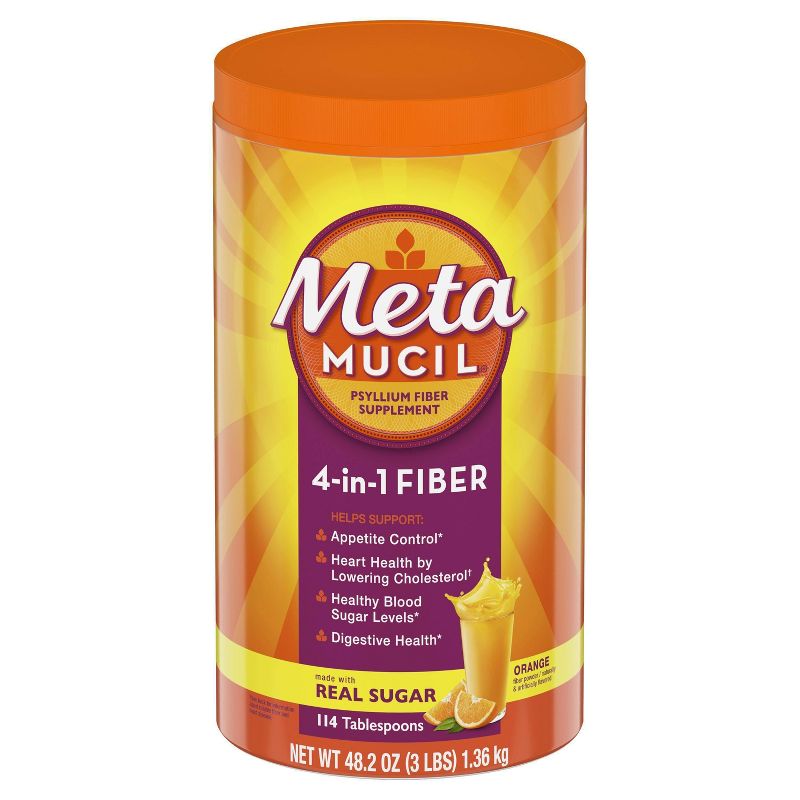 Metamucil Psyllium Fiber Supplement with Sugar Powder - Orange, 6 of 10