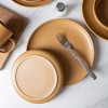 Syemin Dining Bowls 4 Person Stoneware Dinnerware Set Microwave Dishwasher Safe Chip-Resistant Matte Glaze Stackable Storage, Orange, 10"*10"*2.4" - 4 of 4