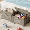 S/L Storage Chest, Wooden Storage Bench with 2 Safety Hinges, Easy Assembly, Modern Style Large Toy Chest for Entryway, Living Room, Bedroom - 4 of 4
