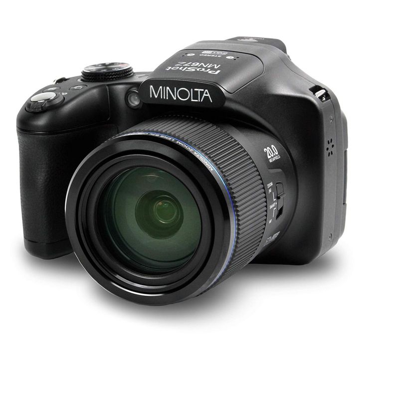Minolta Pro Shot 20 Mega Pixel HD Digital Camera with 67X Optical Zoom, Full 1080P HD Video & 16GB SD Card, Black, 1 of 2