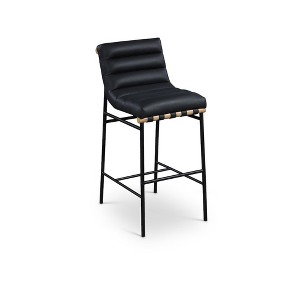 Meridian Furniture,Burke Black Vegan Leather Bar Stool - 1 of 4