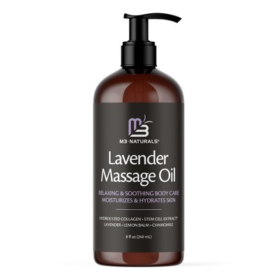 M3 Naturals Massage Oil, Anti-Cellulite, Arnica Sore Muscles, Lavender, Ylang Ylang & Ginger, Cellulite Remover & Skin Tightening Body Oil, 8oz