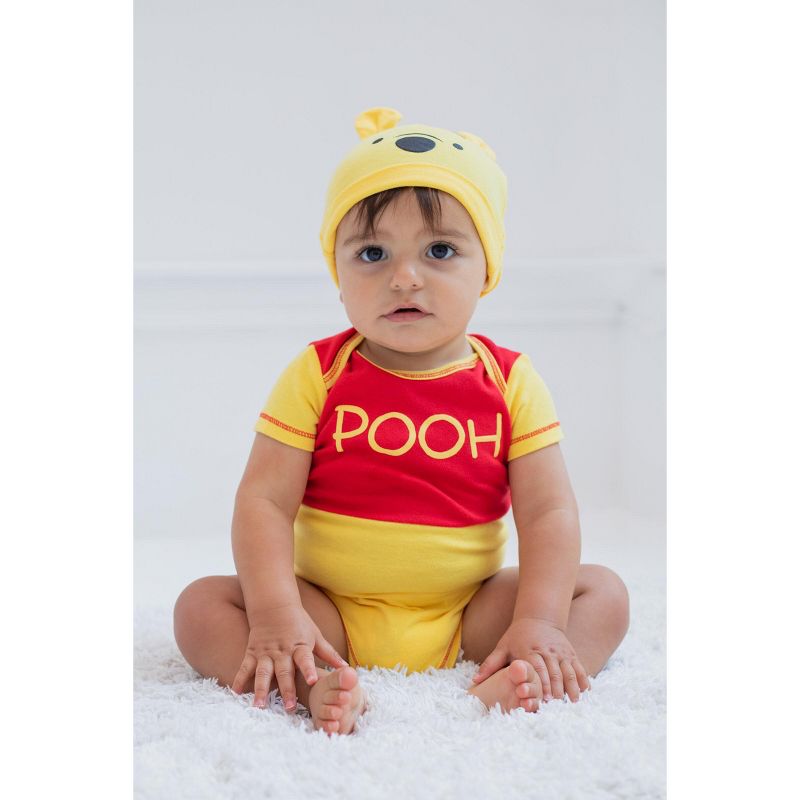 Disney Pixar Monsters Inc Incredibles Toy Story Mickey Mouse Pooh Lilo & Stitch Baby Bodysuit and Hat Set Newborn to Infant, 5 of 8