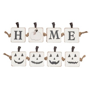Transpac Wood 13.7 in. Multicolor Christmas Dimensional Reversible Pumpkins - 1 of 2