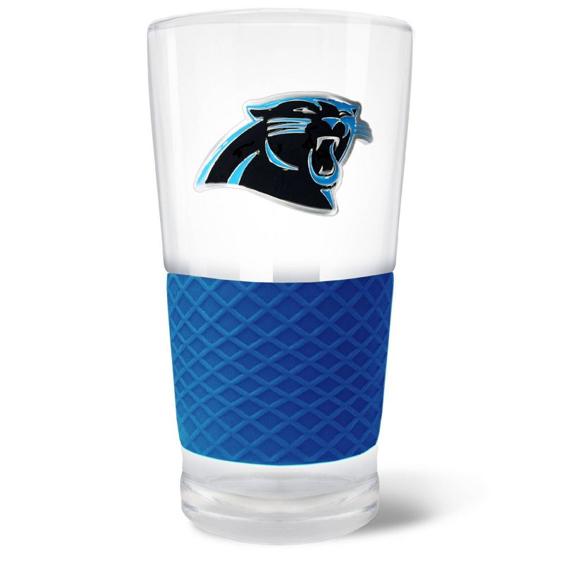 NFL Carolina Panthers 22oz Pilsner Glass with Silicone Grip, 1 of 2