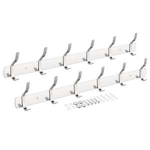 Unique Bargains Stainless Steel Wall Mounted Water Proof Coat Hook Rack 2 Pcs - 1 of 3