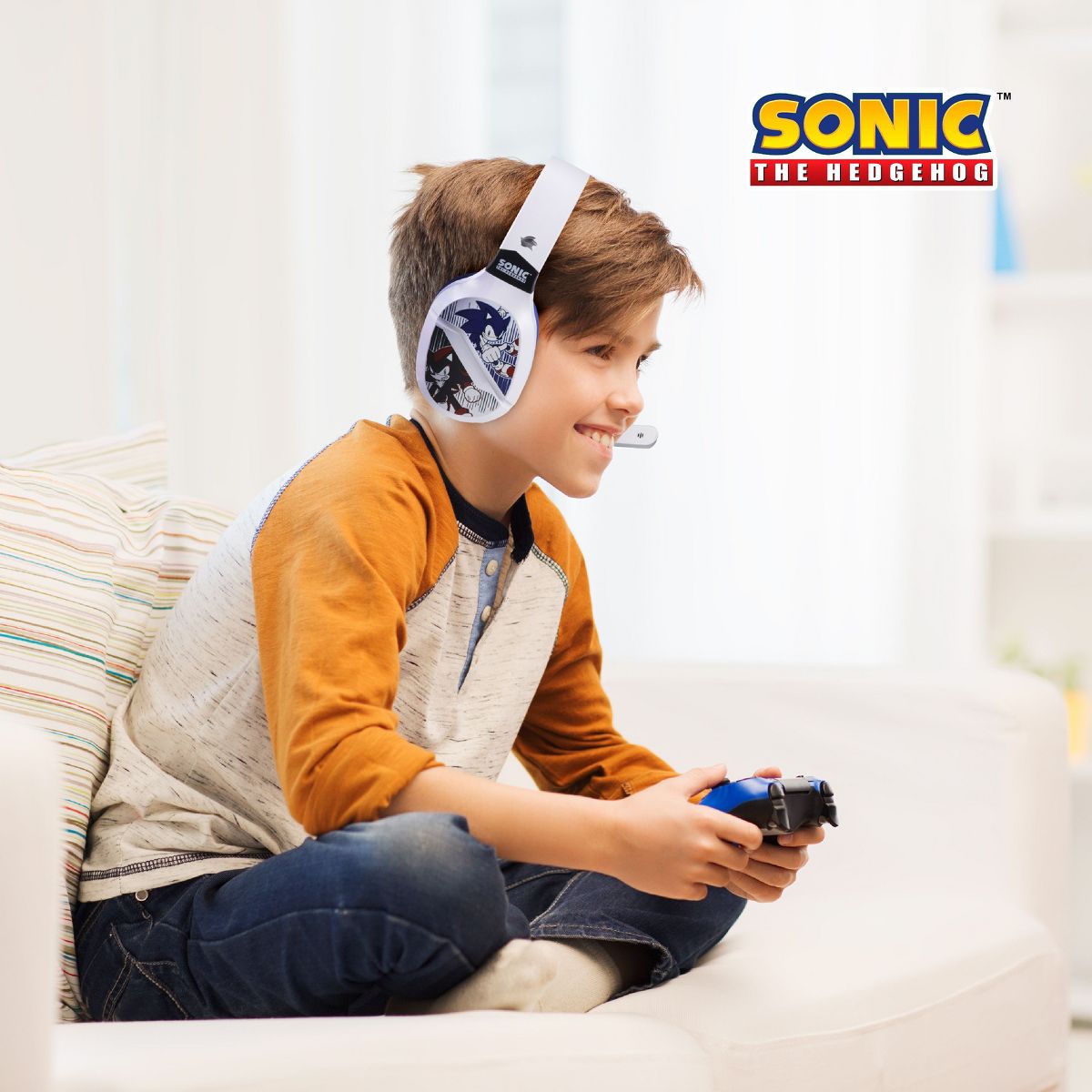 Sonic The Hedgehog Wireless Bluetooth Gaming Headset, Low Latency, Cushioned Ear Cups, Boom Mic, Adjustable for PC & Phones - thumbnail 6