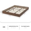 EcoSummer Modern Minimalist Sturdy Wood Queen Platform Bed Frame, Floor-Standing, Sturdy Wooden Slats, No Headboard, No Box Spring Needed, Walnut - 3 of 4