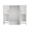 VECELO Bathroom Storage Cabinet with Mirror & Towel Rack, Wall Mounted Medicine Cabinet with Door & Open Shelves, White - 2 of 4
