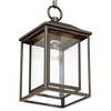 Franklin Iron Works Mission Outdoor Ceiling Light Hanging Bronze 16 3/4" Textured Glass Lantern for Exterior House Porch Patio - image 3 of 4
