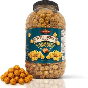 Stonehedge Farms Salted Caramel Flavored Popcorn | 32 oz Large Tub | Perfect for Holidays and Christmas - 1 of 4