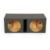 QPower QBASS Dual 10 Inch Heavy Duty MDF Car Audio Subwoofer Enclosure Boxes with Shared Slot Port Vent and Dual Chamber Design, Charcoal (4 Pack) - 2 of 4