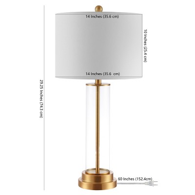 Cassian Art Deco Inspired Clear Glass & Gold Table Lamp