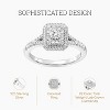 GILDED 1/2 CTTW Lab Grown Diamond Square Engagement Ring in Sterling Silver, Size 7 - 2 of 4