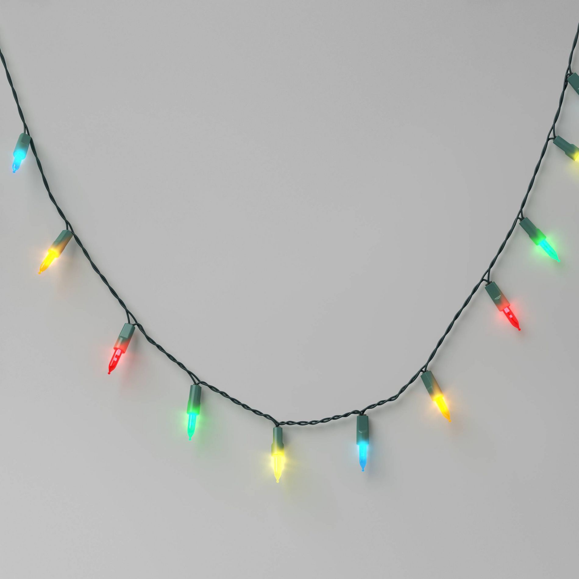 50ct LED Battery Operated Christmas Hybrid Miniature String Lights Multi-Colored with Green Wire - Wondershop™