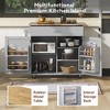 YOOCOZZ Multifunctional Rolling Kitchen Island with Rubber Wood Drop Leaf, Large Drawer Divider - Grey - 3 of 4