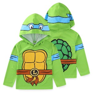 Nickelodeon Teenage Mutant Ninja Turtles TMNT Leonardo Boys Long Sleeve Hooded Shirt for Big Kids - 1 of 4