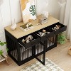 Famapy Multi-Function Black Doghouse Dog Crate Console Furniture-Style Kennel– Storage Drawers + Decor Top - 4 of 4