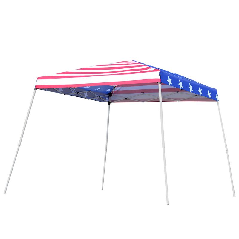 Outsunny 10' x 10' Pop Up Canopy Event Tent with American Flag Roof, Slanted Legs, Easy Height Adjustable for Wedding Party for Patio Backyard Garden, 4 of 9