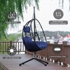 SKRAN Hanging Egg Chair, Swing Basket Egg Chairs with Stand Wicker, UV Resistant Removable & Washable Cushions for Bedroom Porch - 4 of 4