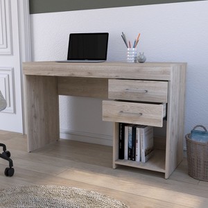XIYUYEU Home Office Desk Modern 46.1" L Writing Desk with 3 Drawers and Storage Shelf for Study - 1 of 4