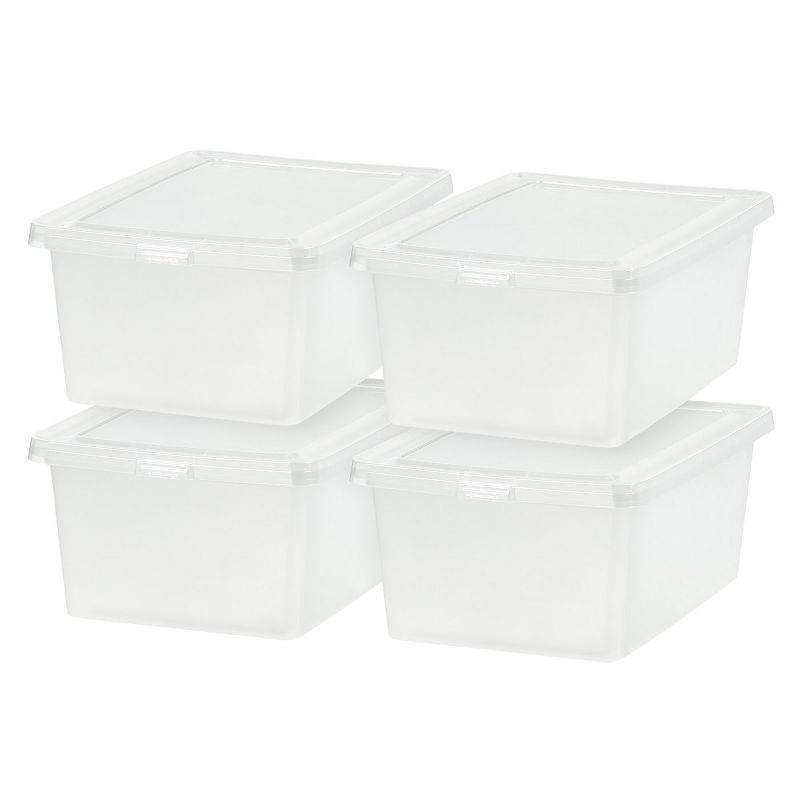 IRIS USA Plastic Stackable and Nestable Storage Bin Tote Organizing Container, Clear, 5 of 8
