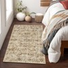 Retro Floral Distressed Area Rug Low Pile Washable Non Slip Floor Cover Home Floor Decor for Living Room - 2 of 4