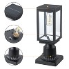 C Cattleya 2 Pack Solar Outdoor Post Light with Clear Glass Shade (Bulb Included) - 3 of 4