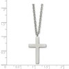Black Bow Jewelry Stainless Steel Polished 16 x 25mm Cross Necklace, 18 Inch - 3 of 4
