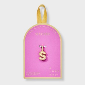 14K Gold Dipped Pearl Letter Charm - A New Day™ Gold - 1 of 2