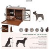 Foldable Solid Wood Dog Crate with 360° Rotating Feeder & Removable Tray, 33''/43'' Portable End Table for Small & Medium Dogs-3irtyhousy - 4 of 4