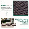 UPHA 5-Piece Rattan Patio Sofa Conversation Set with Cushions - 4 of 4