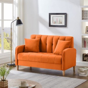 CAVINAS Modern Loveseat Sofa, Velvet Upholstered Sofa, Tufted Design Couch for Living Room/ Department/ Small Space - 1 of 4