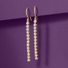 Ross-Simons 0.50 ct. t.w. Diamond Linear Drop Earrings in 14kt Yellow Gold - 4 of 4