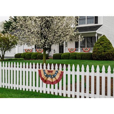 Briarwood Lane Burlap Patriotic Bunting – 48" X 24" Pleated Banner With Grommets, USA