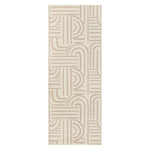 Coolmee Abstract Washable Area Rug for Bedroom Non-Slip Soft Living Room Rug, Ultra-Thin Modern Throw Large Carpet for Home Office - 1 of 4