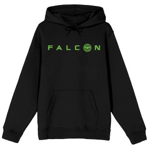 Captain America: Brave New World Falcon Superhero Men's Black Graphic Hoodie - 1 of 3