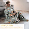 Catalonia Adult Wearable Fleece Blanket Snuggie with Foot Pockets, Super Soft Micro Plush Wrap Blanket Long Robe Loungewear, Cozy Gift for Woman Man - 3 of 4