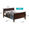HomeStock Queen Bed with Headboard, Unupholstered Sleigh Bed, Cappuccino - 4 of 4