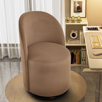 Modern Velvet Swivel Office Chair,360 Degree Rotating Desk Chair with Metal Base,Upholstered Office Chair for Home Office or Study-Coolbibila