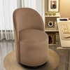 Velvet Swivel Vanity Chair with Metal Base,360° Rotating Upholstered Round Back Chair,Modern Makeup Chair for Bedroom Dressing Table-Baofuwish - 2 of 4