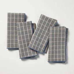 Set of 4 Plaid Cloth Napkins Navy - Hearth & Hand™ with Magnolia