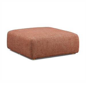 TOV FurnitureHangover Heavy Textured Fabric Ottoman Sedona Red 40.5"W x 40.5"D x 16.9"H - 1 of 4