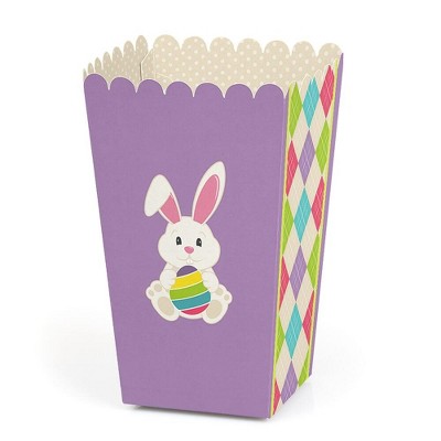 Big Dot of Happiness Hippity Hoppity - Easter Bunny Party Favor Popcorn Treat Boxes - Set of 12