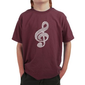 LA Pop Art Boy's Word Art T-shirt - Music Note - 1 of 4
